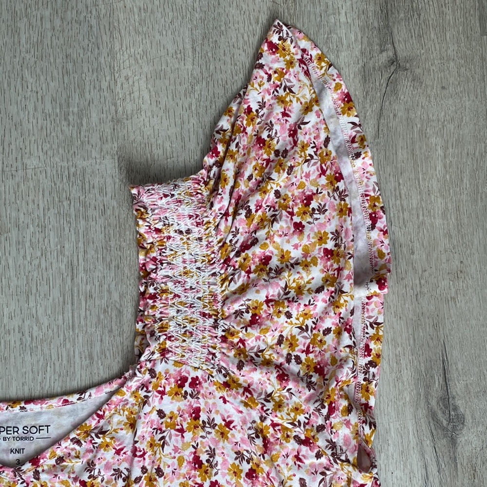 Torrid Super Soft Smocked Shoulder Flutter Sleeve… - image 7